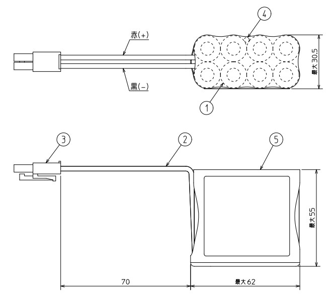 9H10DA相当品 三菱電機製誘導灯・非常灯器具用交換電池  9.6V1000mAh ＜年度シール付き＞ コネクター付きそのまま取付できます。