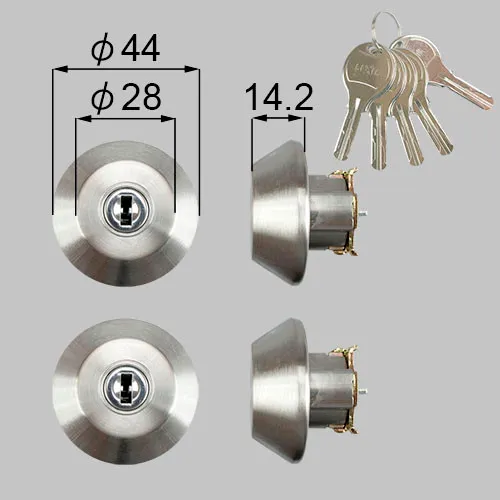 Z-202-DSMB LIXIL ドア錠セット ユーシン WNシリンダー 玄関ドア部品 本体2個 キー5個セット