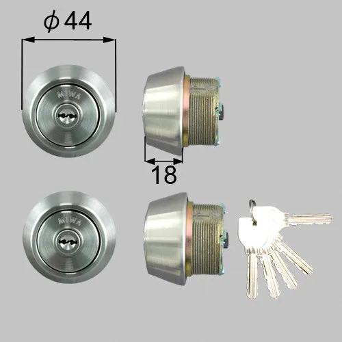 DCZZ0005 LIXIL・トステム 純正部品 ドア錠セット MIWA URシリンダー 玄関ドア部品 本体2個 キー5個セット