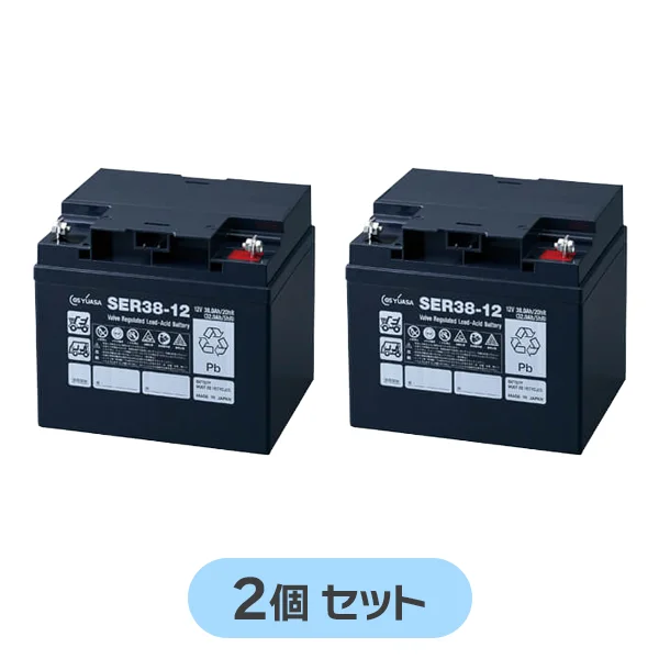 SER38-12 【2台セット】 GSユアサ製 新品 12V38Ah/20h 小型電動車用制御弁式鉛蓄電池 SERシリーズ