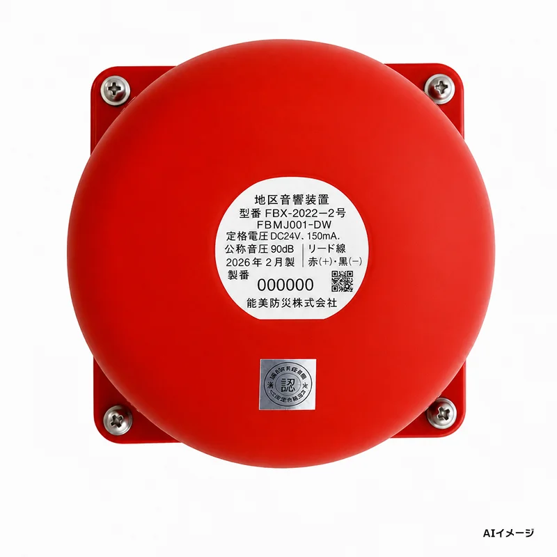 FBMJ001-DW 能美防災 新品 電鈴 地区音響装置 防雨型(自動試験機能付システム用)埋込配管用