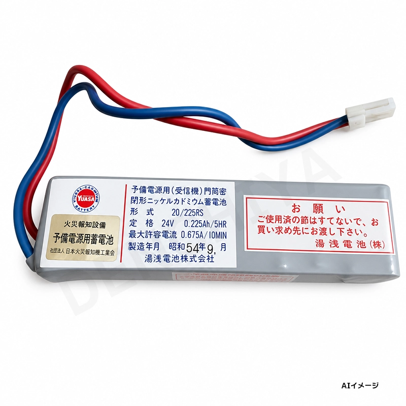 20/225RS同等品 パワーエナジー製 新品 YUASA同等品 24V0.225Ah 自動火災報知設備用交換電池 日本消防検定協会 評価品