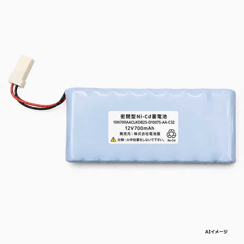 10N-700AACL-KOB-2相当品 電池屋製新品 12V700mAh 組電池 S型 コネクター付 通報装置CAF012用