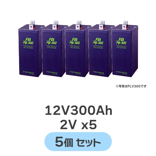 FVL-300 【5個セット12V仕様】 古河電池 長寿命MSE 制御弁式据置鉛蓄電池 12V300Ah(10時間率) 消防法認定品 【受注生産品】【メーカー直送品】