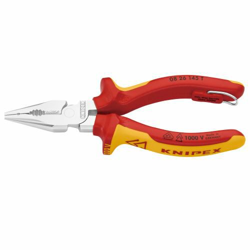 0826-145TBK 絶縁ﾆｰﾄﾞﾙﾉｰｽﾞﾍﾟﾝﾁ 落防(BK) KNIPEX(クニペックス)