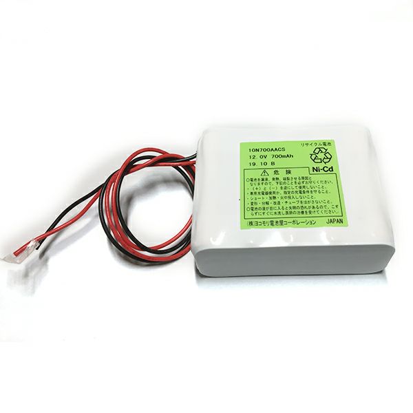 10N-700AAC相当品(同等品) 12V700mAh W型 ※電池屋組電池 BP-53相当品、TOP-5300 シリンジポンプ用等 コネクタなしリード線のみ