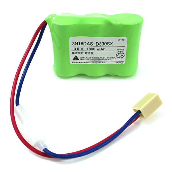 3N18DA相当品(同等品)  3.6V1800mAh＜年度シール付き＞ コネクター付きそのまま取付できます。