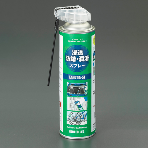 EA920A-51B エスコ 500ml 浸透防錆・潤滑スプレー(2WAY/12本)