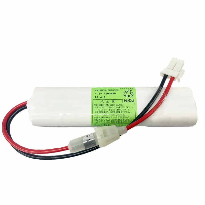 4N12DD相当品 三菱電機製誘導灯器具用交換電池 4.8V1200mAh＜年度シール付き＞ コネクター付きそのまま取付できます。