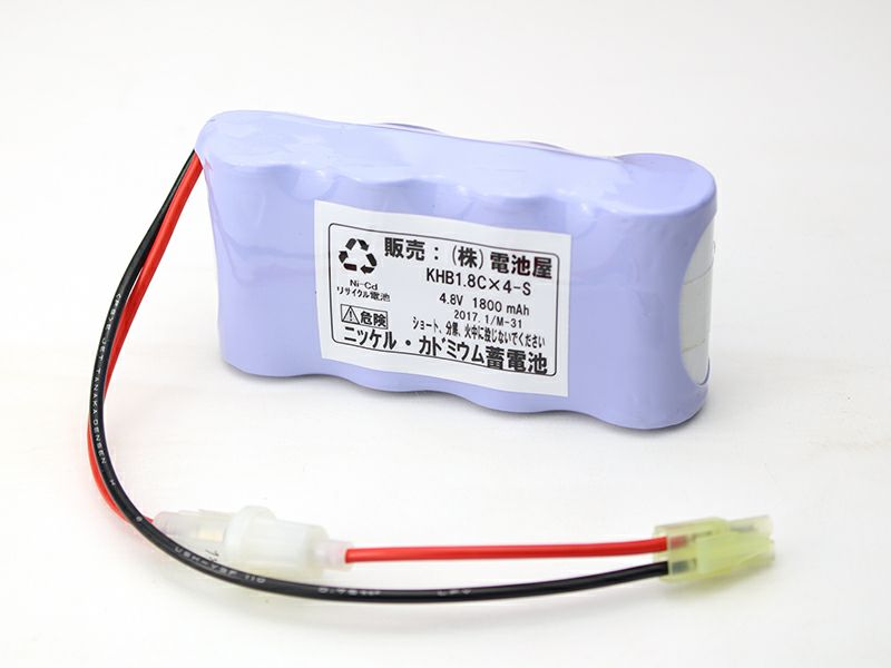 4N19DA相当品 三菱電機製誘導灯・非常灯用交換電池 4.8V1800mAh＜年度シール付き＞ コネクター付きそのまま取付できます。