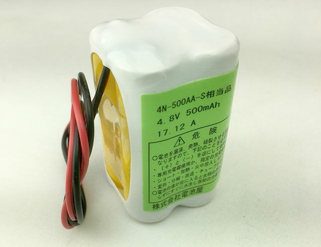 4N-500AA 相当品 SANYO製相当品 組電池製作バッテリー タイムレコーダー アマノ DX7200 等用 4.8V500mAh リード線のみ