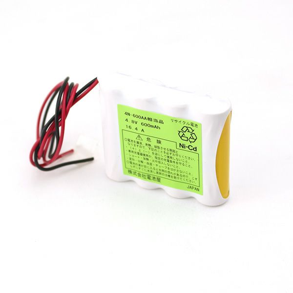 4N-600AA (4N600AA) 相当品(同等品) 組電池製作バッテリーエニーテレコン 4.8V600mAh(4N600AAS)リード線のみ コネクタなし