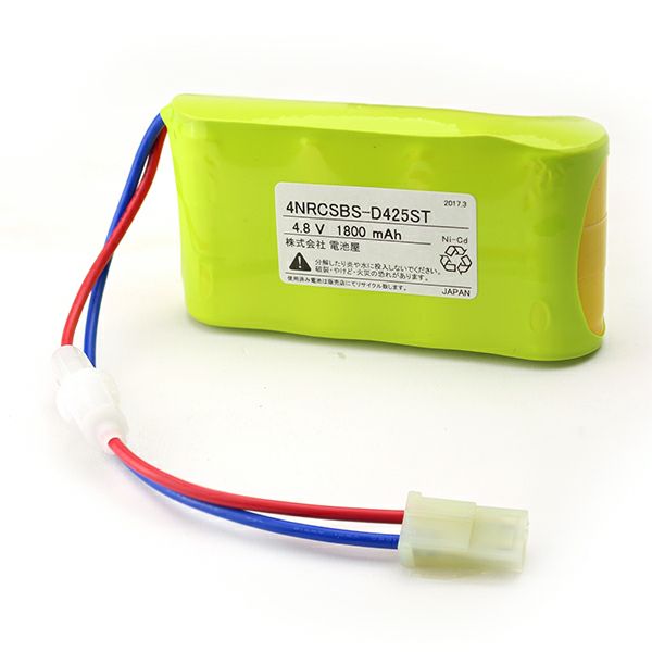 4NR-C-SB相当品 東芝ライテック製誘導灯・非常灯用交換電池 4.8V1800mAh＜年度シール付き＞ コネクター付きそのまま取付できます。