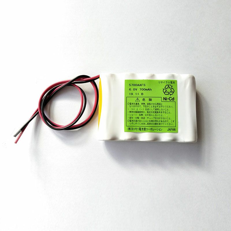 5/700AAF(ユアサコーポレーション)相当品 6V700ｍAh S型 電池屋組電池 リード線のみ