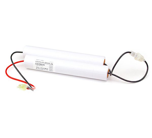 6N19AA相当品(同等品) 三菱電機製非常灯器具用交換電池  6.0V1800mAh＜年度シール付き＞ コネクター付きそのまま取付できます。