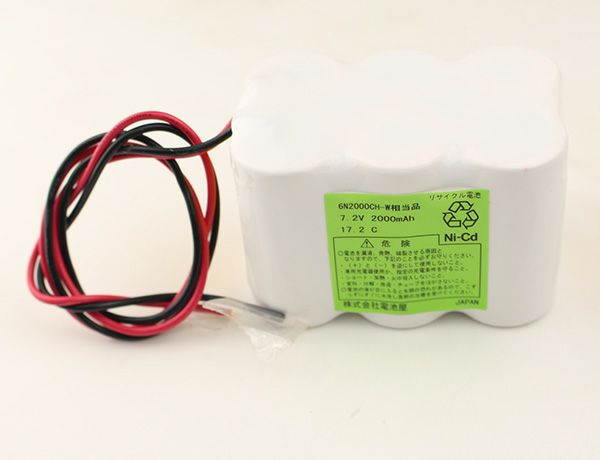 6N2000CH-W相当品 7.2V 2000ｍAh ニッカド W型 リード線のみ