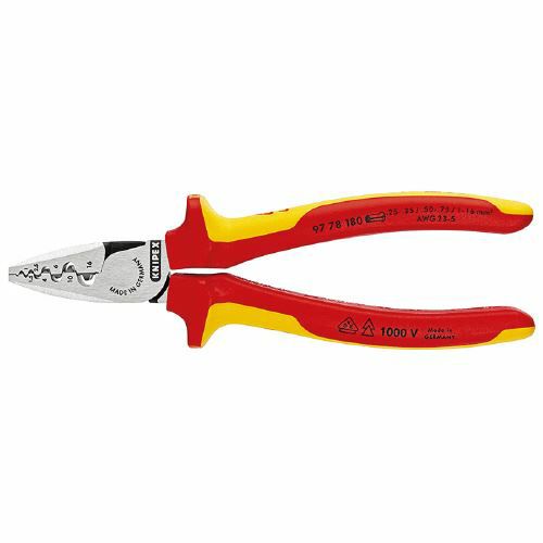 9778-180 ｴﾝﾄﾞｽﾘｰﾌﾞ用絶縁圧着ﾍﾟﾝﾁ KNIPEX(クニペックス)