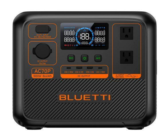 AC70P  BLUETTI ポータブル電源 容量864Wh 出力1000W LiFePO4 リン酸鉄リチウムイオン