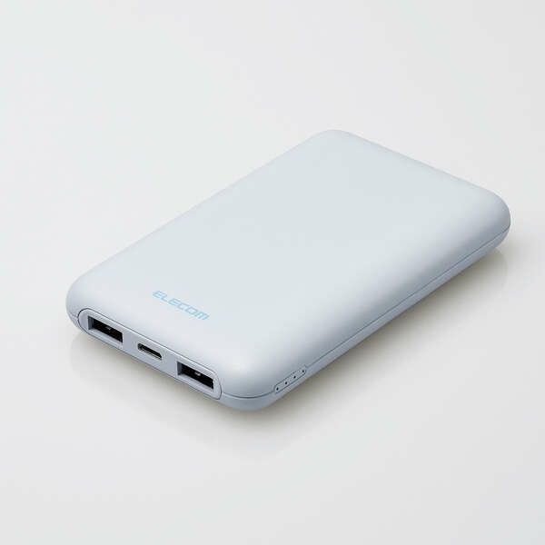 DE-C44-10000BU エレコム（カラー：ブルー） 薄型コンパクトモバイルバッテリー(10000mAh/20W/C×1+A×2)