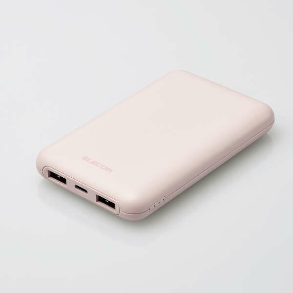 DE-C44-10000PN エレコム（カラー：ピンク） 薄型コンパクトモバイルバッテリー(10000mAh/20W/C×1+A×2)