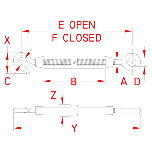 EA638KH-74 エスコ 9.5mm ﾀｰﾝﾊﾞｯｸﾙ(Hook & Eye/ｽﾃﾝﾚｽ製)