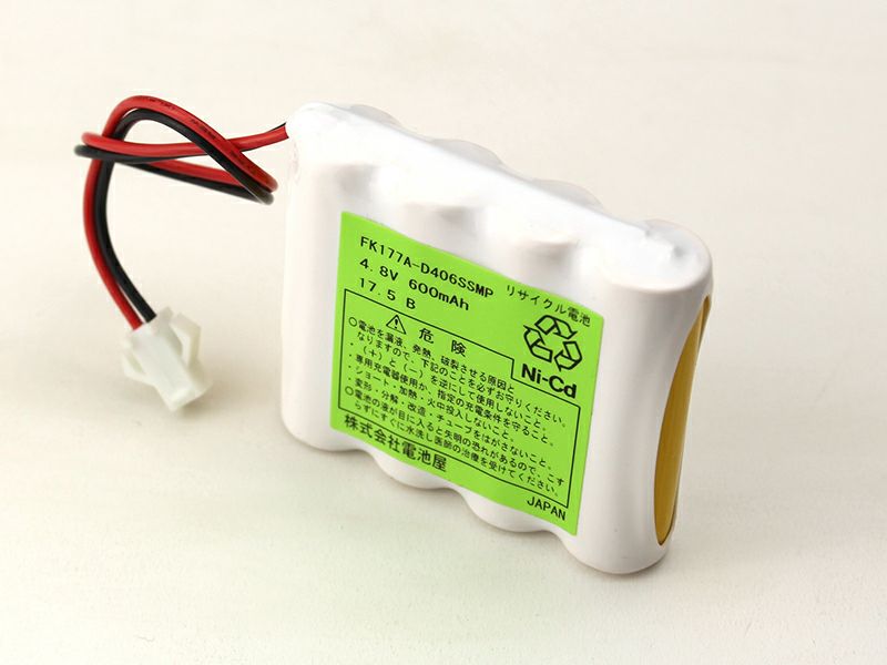 FK177A相当品(同等品) ※電池屋製 ＜FK740相当品(同等品)＞ 4.8V 600mAh＜年度シール付き＞ コネクター付きそのまま取付できます。