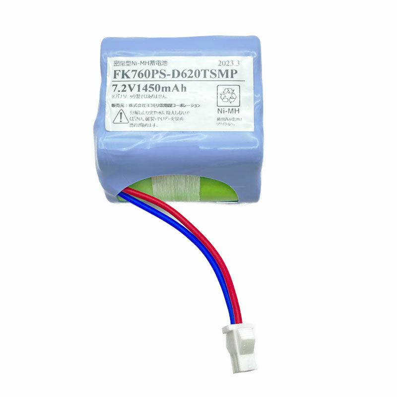 FK760P相当品 パナソニック製誘導灯器具・非常灯器具用交換電池  7.2V1450mAh ＜年度シール付き＞ コネクター付きそのまま取付できます。