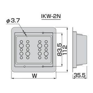 IKW-2N JAPPY ファイヤープロシリーズ 耐火遮音気密コンセント・2個用スイッチボックスカバー