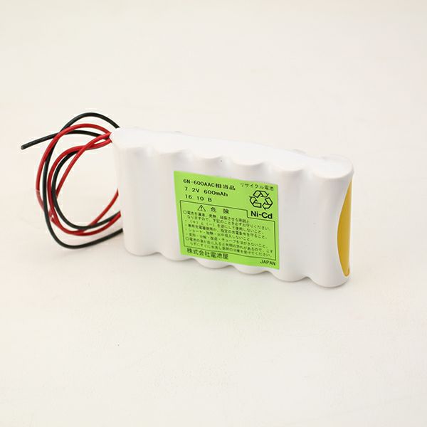 6N-600AAC (6N600AAC) 相当品 SANYO Cadnica製相当品 組電池製作バッテリー 7.2V600mAh MAX EC-310C チェックライター 等用 S型 リード線のみ 【D607SAACX】