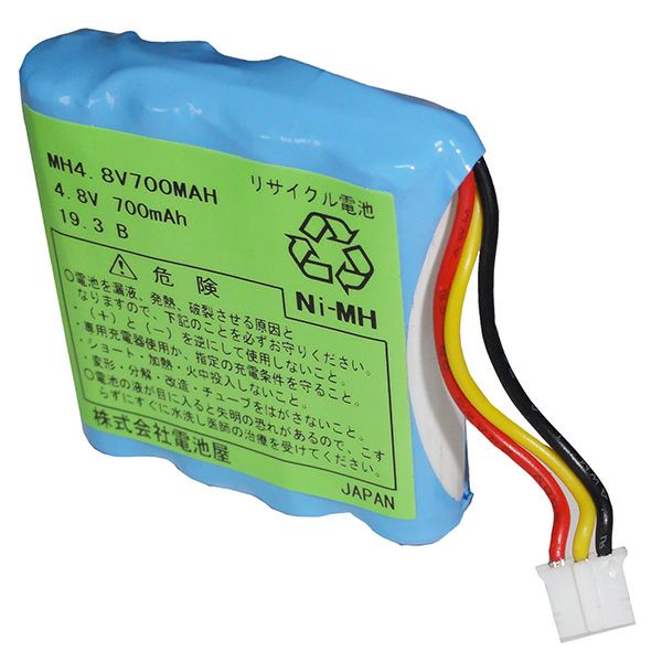 【一時販売休止km】【リード線3本】 4.8Ｖ700ｍAｈ 電池屋組電池 Ｓ型 リード線切りっぱなしまたはコネクタ流用