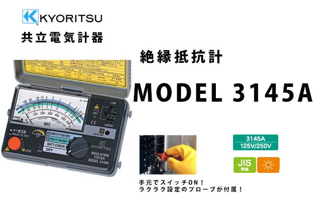 MODEL 3145A 共立電気計器 キューメグ 2レンジ小型絶縁抵抗計