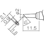 T12-BCM2 白光　こて先　２ＢＣ型　溝付　はんだめっき　１ｍｍ【発注単位：1】