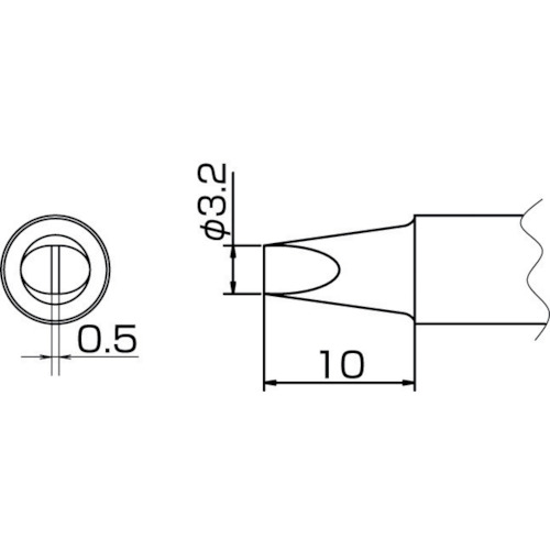 T20-D32 白光　こて先　３．２Ｄ型【発注単位：1】