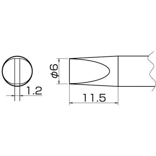 T20-D6 白光　こて先　６Ｄ型【発注単位：1】