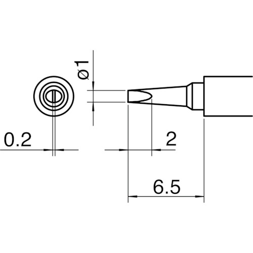 T30-D1 白光　こて先／１Ｄ型【発注単位：1】